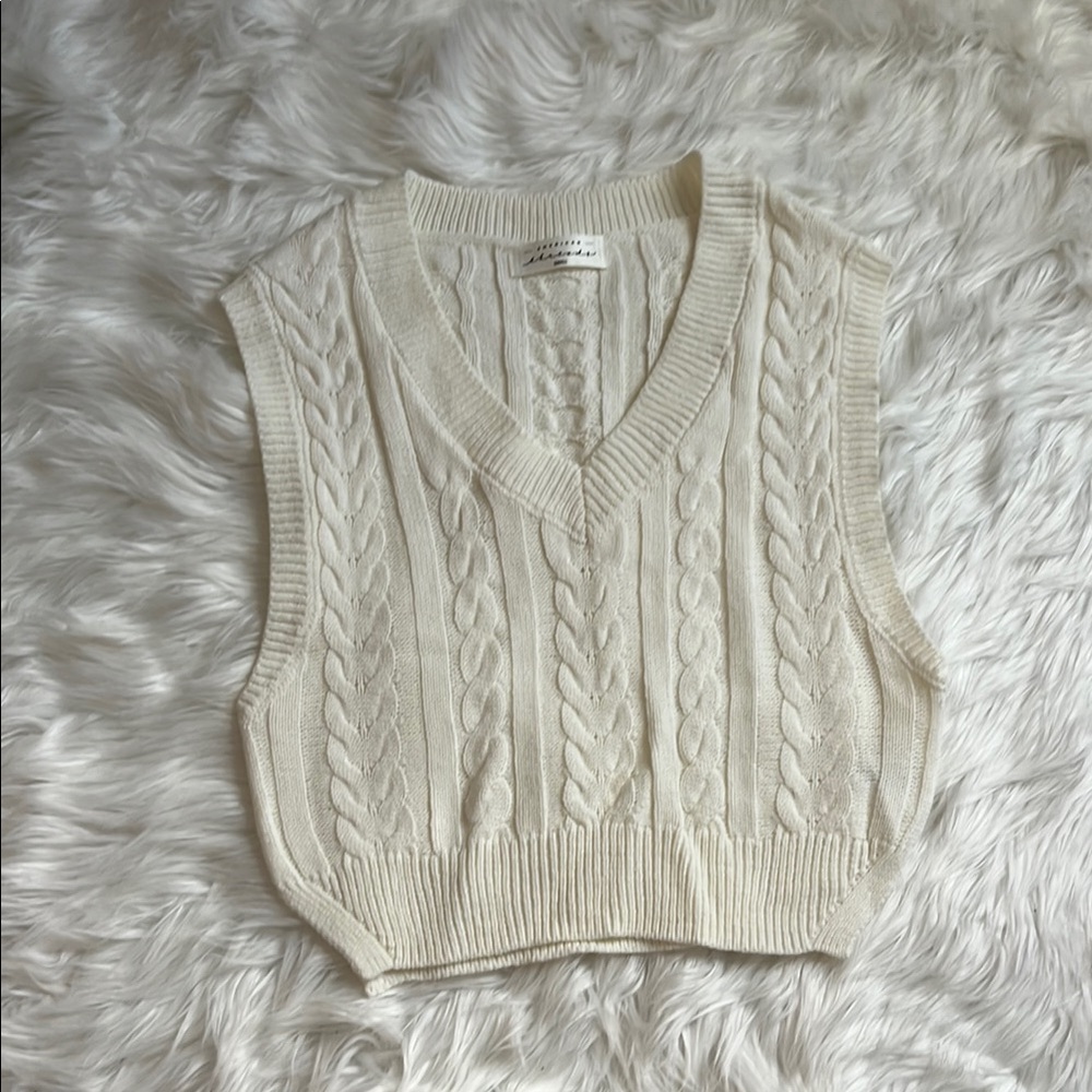 American Threads Ivory Knit Vest